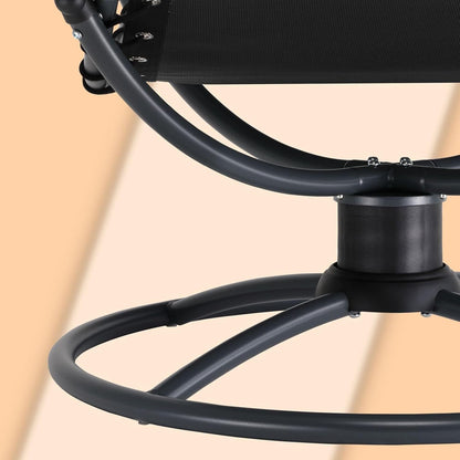 Loungestoel – Relaxstoel – Draaibare stoel – Tuinstoel – Balkonstoel – 360° Draaibaar – Weerbestendig Stalen Frame – Comfortabel Afneembaar Kussen – Antraciet