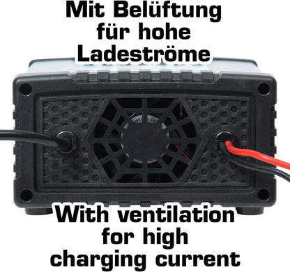 Acculader – Autolader – Batterijlader – Accu Oplader – Batterijoplader – Intelligente 9-Traps Automatische Laadprogramma’s – Geschikt Voor 12V/24V Loodzuur, GEL, AGM, EFB, CAL Batterijen