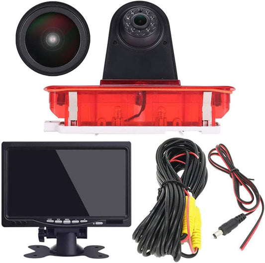 HD IP68 achteruitrijsysteem achteruitrijcamera in 3e remlicht remlicht geschikt met hoekaanpassing nachtversie IR-licht voor bestelwagendak camera Fiat Doblo 263 bestelwagen/Opel Combo