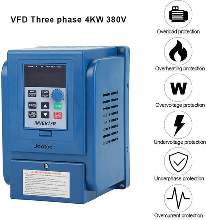 4KW VFD-omvormer, AC 380V AT3-4000X driefasige frequentieomvormer Converter Professionele variabele Frequeza-aandrijving Ingebouwde filter