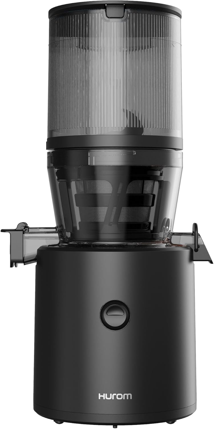 Hurom Slowjuicer | Sapcentrifuge voor groenten en fruit | H320N | Elektrische koudpers | Stille motor | Gemakkelijk schoon te maken met grote container en zeefilter 2L | BPA-vrij (ZWART)