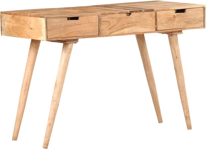 Gecheer Make-uptafel met spiegel, kaptafel met spiegel, kaptafel commode, kaptafel, make-upspiegel, voor make-up, 112 x 45 x 76 cm, acacia massief hout - QUORE