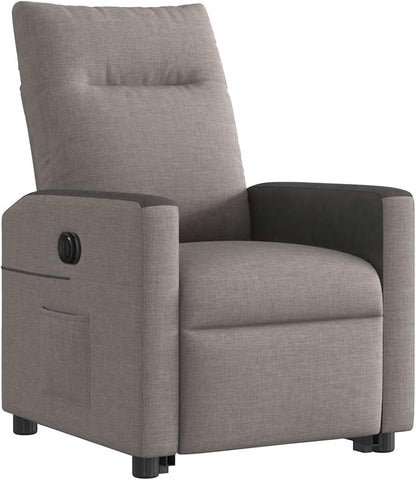 Relaxstoel – Fauteuil – Lectuurstoel – Elektrische Stoel – TV Stoel – Elektrische Opstahulp – Bekleding Stof Taupe