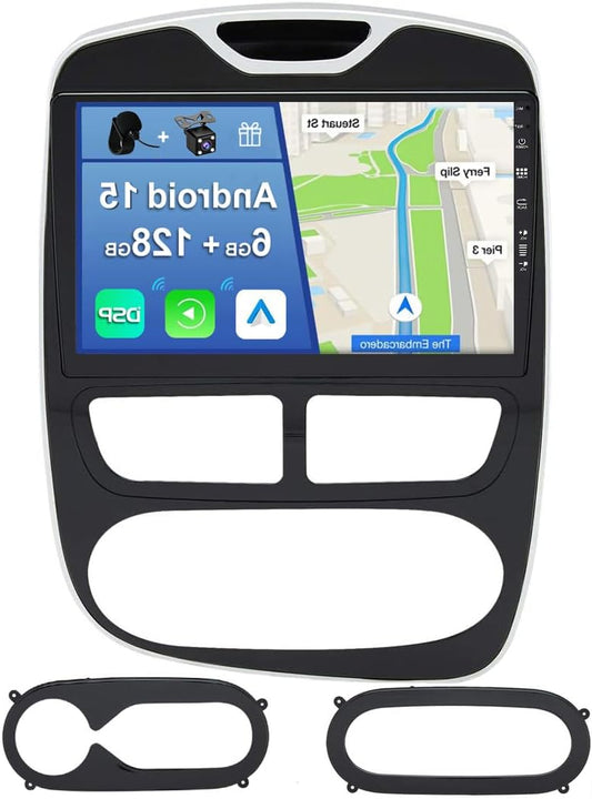[6GB+128GB] Android 15 2 Din Car Radio for Renault Clio 4 ZOE 2012-2019-[Built-in CarPlay/Android Car/DSP/GPS]-10.1 Inch IPS Touch Screen CAM+MIC-DAB/Steering Wheel Control/Bluetooth 5.0 - QUORE