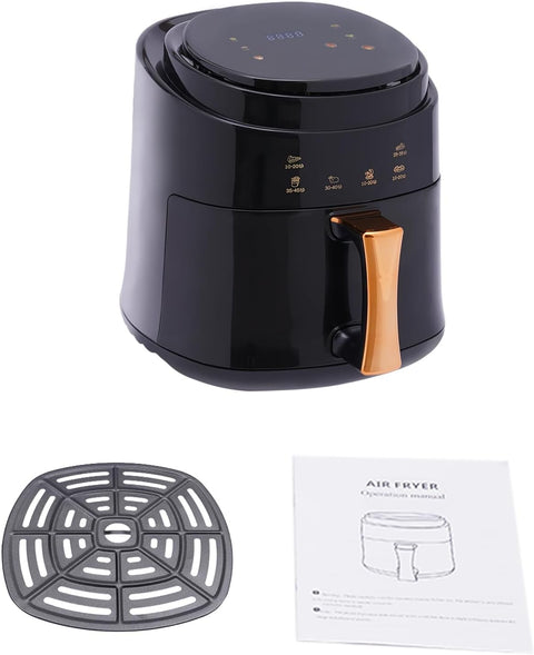 Hot air fryer - Airfryer - Touch button - Airfryer without oil - 1400W - 220V - Smart Touch AirFryer - 360 Hot air circulation cooker - 8L - Black