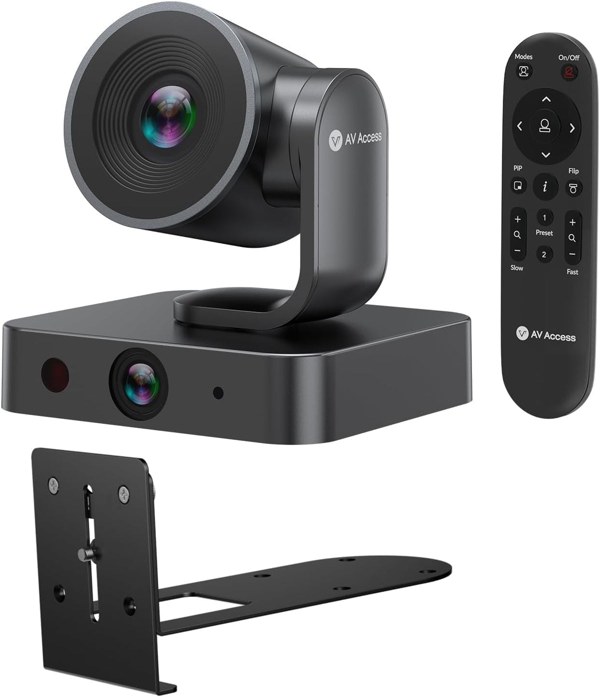 AV Access 4K Conference Room Camera, Dual Lens Cam (4K AI Tracking Cam en 1080P Panoramic Cam), 3x Optical/5X Digitale zoom, 120° FOV, Auto Framing, Individuals Gallery, Werkt met Meet,Teams, Zoom