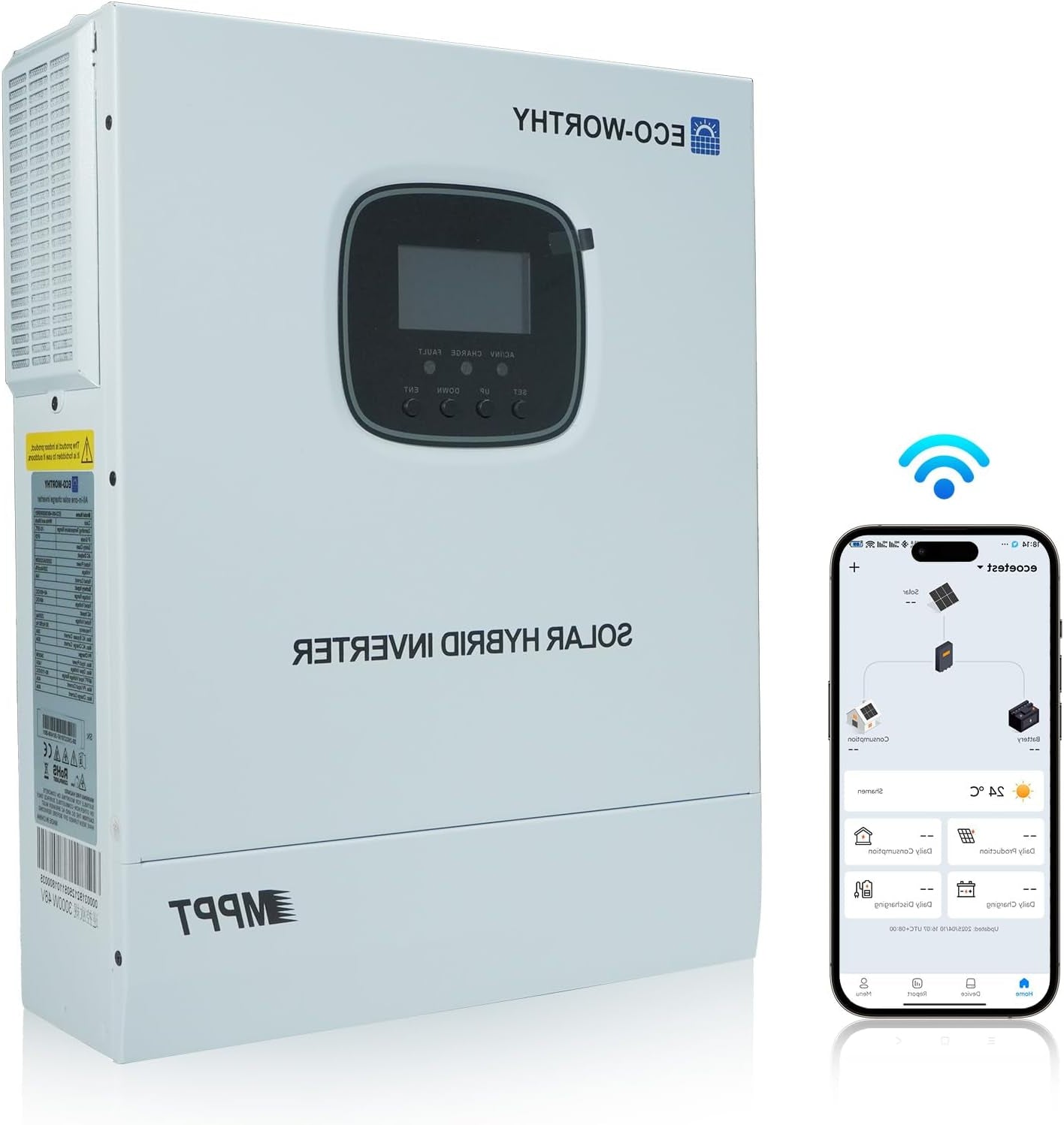 ECO-WORTHY 48 V 3000 W hybrid inverter for independent from the grid - QUORE
