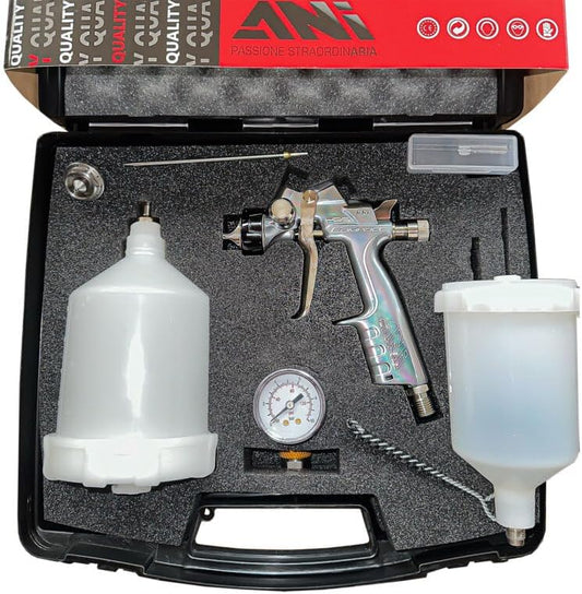 Verfspuit – Spuitpistool – Lakspuit – Spuitapparaat – Midi Verfspuit 1,3 mm Nozzle – Laag Luchtverbruik – Geschikt Voor Kleine Compressors