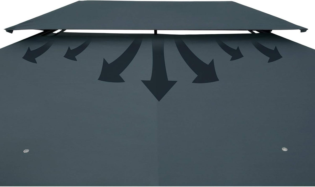 Casaria Pavilion Topas 3x4m Metal Water Repellent UV Protection 50+ with Side Panels Garden Pavilion Luxury Modern Anthracite - QUORE