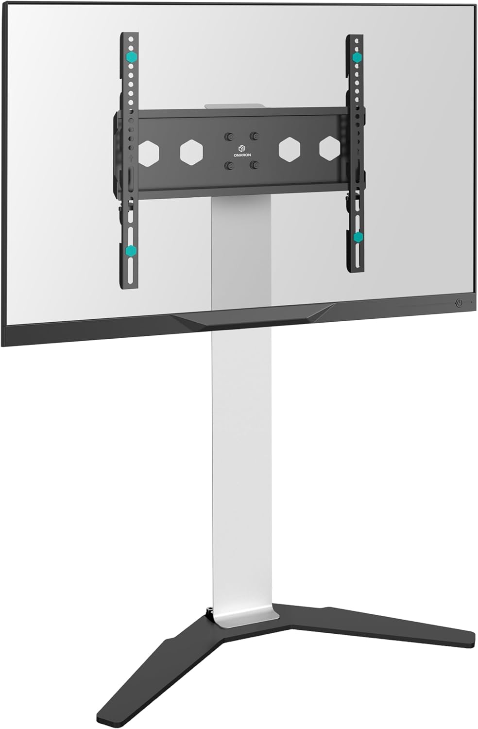 ONKRON TV vloerstandaard voor 26-65 inch beeldscherm tot 35 kg, universele tv-standaard in hoogte verstelbaar, VESA 100 x 100-400 x 400, standaard televisiestatief, wit TS1140-W