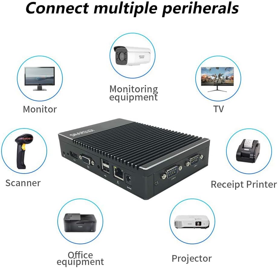Fanless Mini-pc, micro-pc AMD 6400T (1,0GHz-1.6GHzz), mini-desktopcomputer HD/VGA/BT4.0/Type-C/Wi-fi5.0, DDR3 SSD ondersteund, geen vooraf geïnstalleerde systemen (8 GB 128 GB)