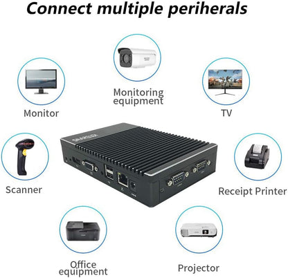 Fanless Mini-pc, micro-pc AMD 6400T (1,0GHz-1.6GHzz), mini-desktopcomputer HD/VGA/BT4.0/Type-C/Wi-fi5.0, DDR3 SSD ondersteund, geen vooraf geïnstalleerde systemen (8 GB 128 GB)