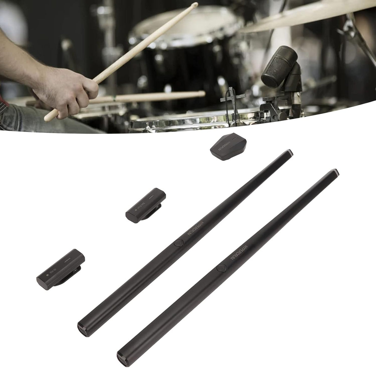 Elektronische Drumset – Virtuele Drumset, Digitale Drumkit, Luchtdrumset, Percussiemachine – Met Luchtdrumstokken En Pedalen – Stil Oefenen, Bluetooth MIDI Ondersteuning