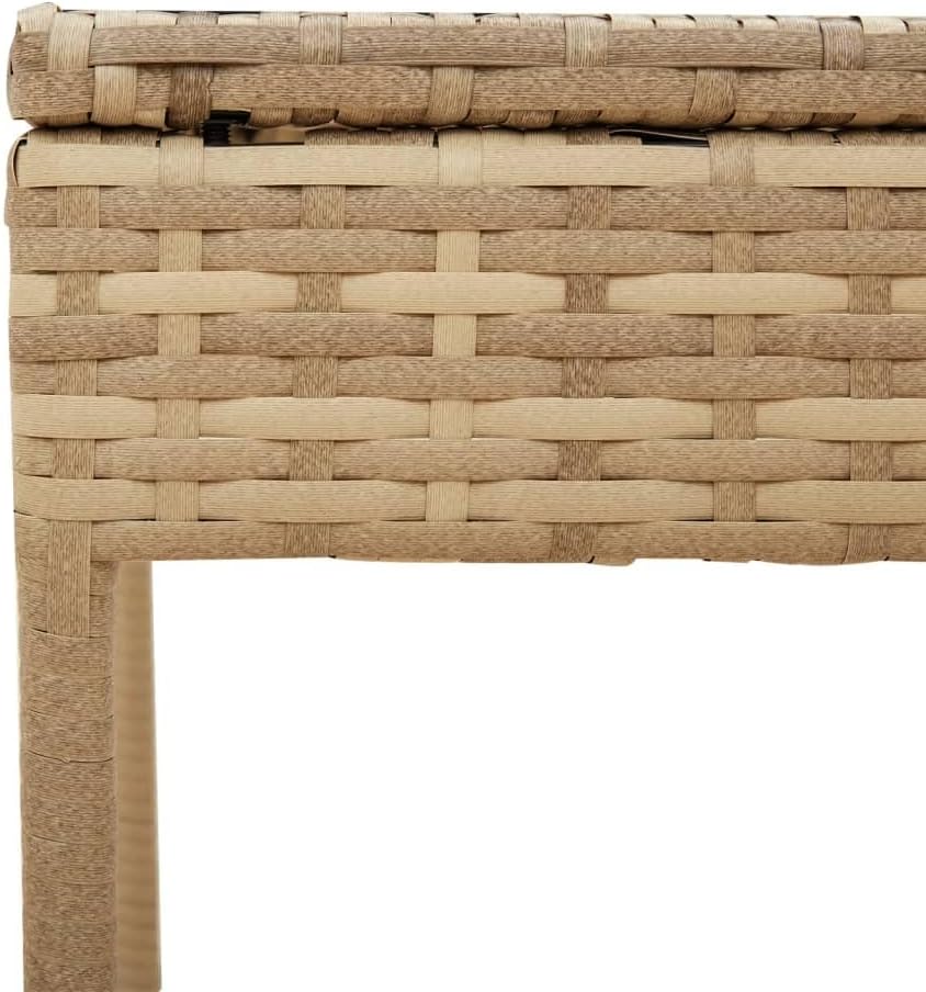 Ligbedden Set 2 – Tuinstoelen – Ligstoelen – Tuinmeubelen – Deckchairs – Poly Rattan Weerbestendig – Verstelbare Rugleuning – Inclusief Zonnescherm – Crèmekleurige Kussens – Beige & Crème