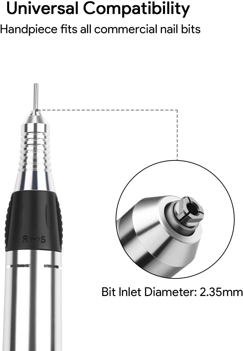JSDA JD 400 Premium Nagelfrees voor gelnagels met professionele snelheid van 30.000 tpm, gelnagelfrees voor gelnagels, elektrische nagelfrees, incl. 4