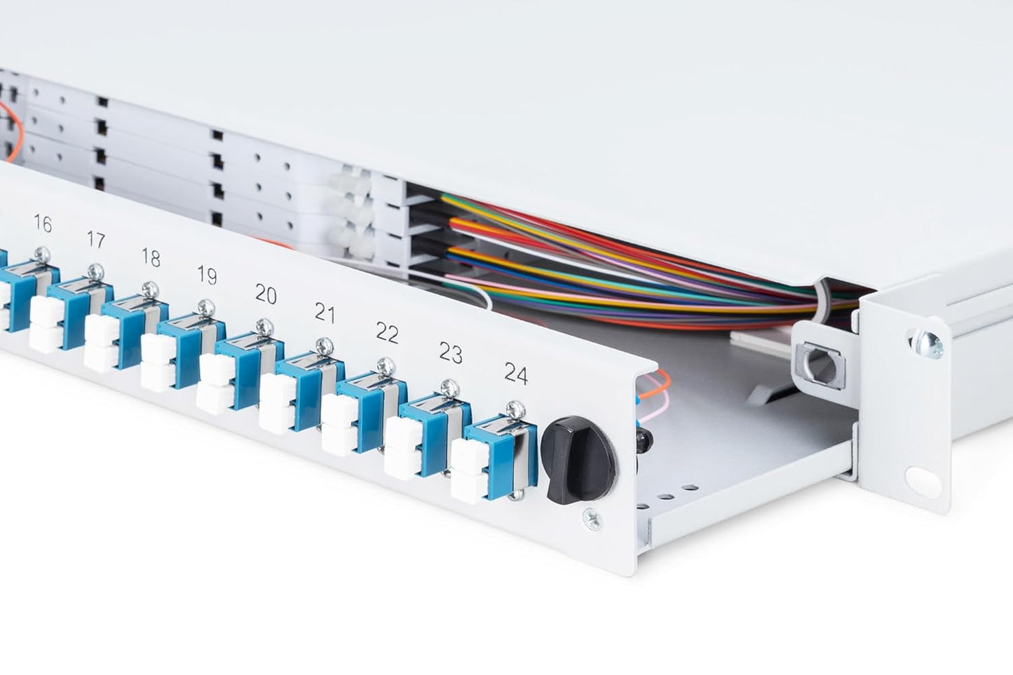 DIGITUS glasvezel lasdoos 24 koppelingen - LC - OS2-1U 19-inch - Single-Mode duplex - met lasdoos - rack-montage