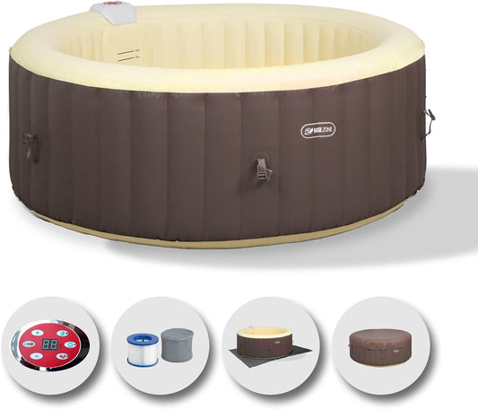 Spa opblaasbaar verwarmd, 800 liter, zwart, 180 x 180 x 65 cm
