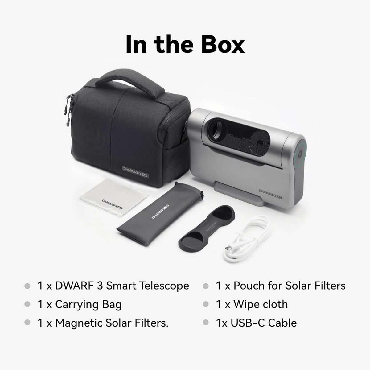 DWARFLAB Dwarf 3 Smart Telescoop, eenvoudige EAA all-in-one, autofocus, 4K dubbele camera's voor astronomie, natuur en panorama, ultralicht (1,35 kg), voor alle 6 - 98 jaar