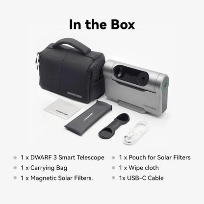 DWARFLAB Dwarf 3 Smart Telescoop, eenvoudige EAA all-in-one, autofocus, 4K dubbele camera's voor astronomie, natuur en panorama, ultralicht (1,35 kg), voor alle 6 - 98 jaar