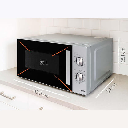 Silva Schneider MW-G 25.5 magnetron met grill 20 liter, 700W magnetronvermogen, 1000W grill, 5 standen, 3 combi-programma's, ontdooifunctie, timer, glazen draaiplateau Ø 25,5 cm, incl. grillrooster -