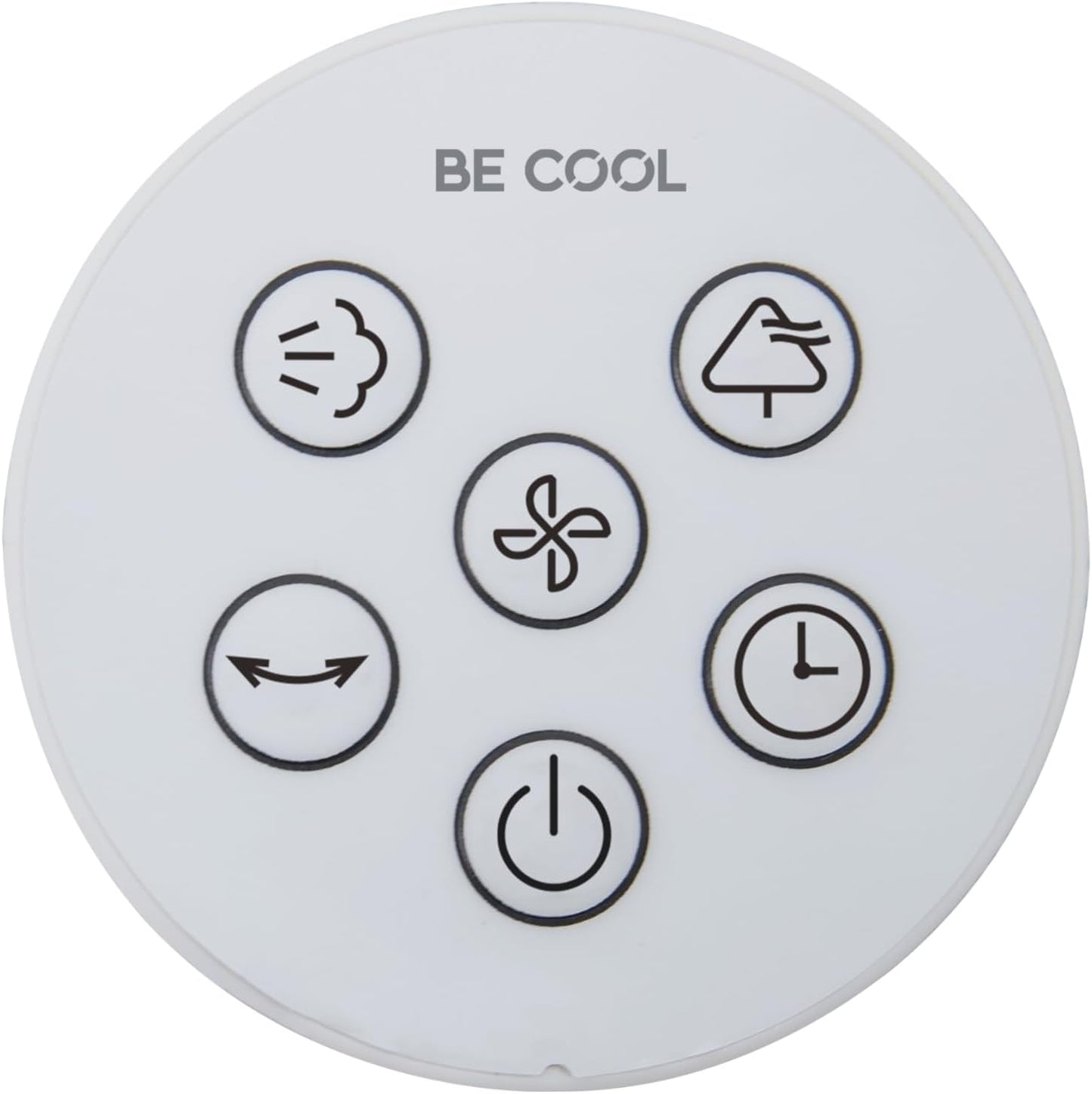 BE COOL BCPSN2L01 Premium staande sproeiventilator met afstandsbediening, 80 W, waterreservoir van 2 liter, 1500 m³/u, oscillatie en timer, stille werking met sfeerverlichting, wit