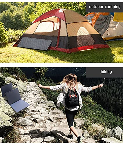 Portable, foldable solar panel kit, 100 W, monocrystalline, high efficiency, for charging portable batteries, campers, caravans (3.96 kg, 52 x 35 x