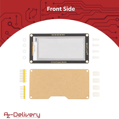 AZDelivery 5 x "2,9 inch ePaper Display Module, 296x128 e-Ink Display Module, low power consumption, SPI support, compatible with control boards and 3.3V/5V MCU interface