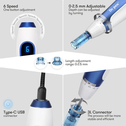 Dr. pen Ultima A11 Microneedling Pen – Effectief tegen rimpels | Intelligente sensorbasis, comfortabel draadloos ontwerp, ideaal voor schoonheidssalons & thuisgebruik | Perfect Thanksgiving