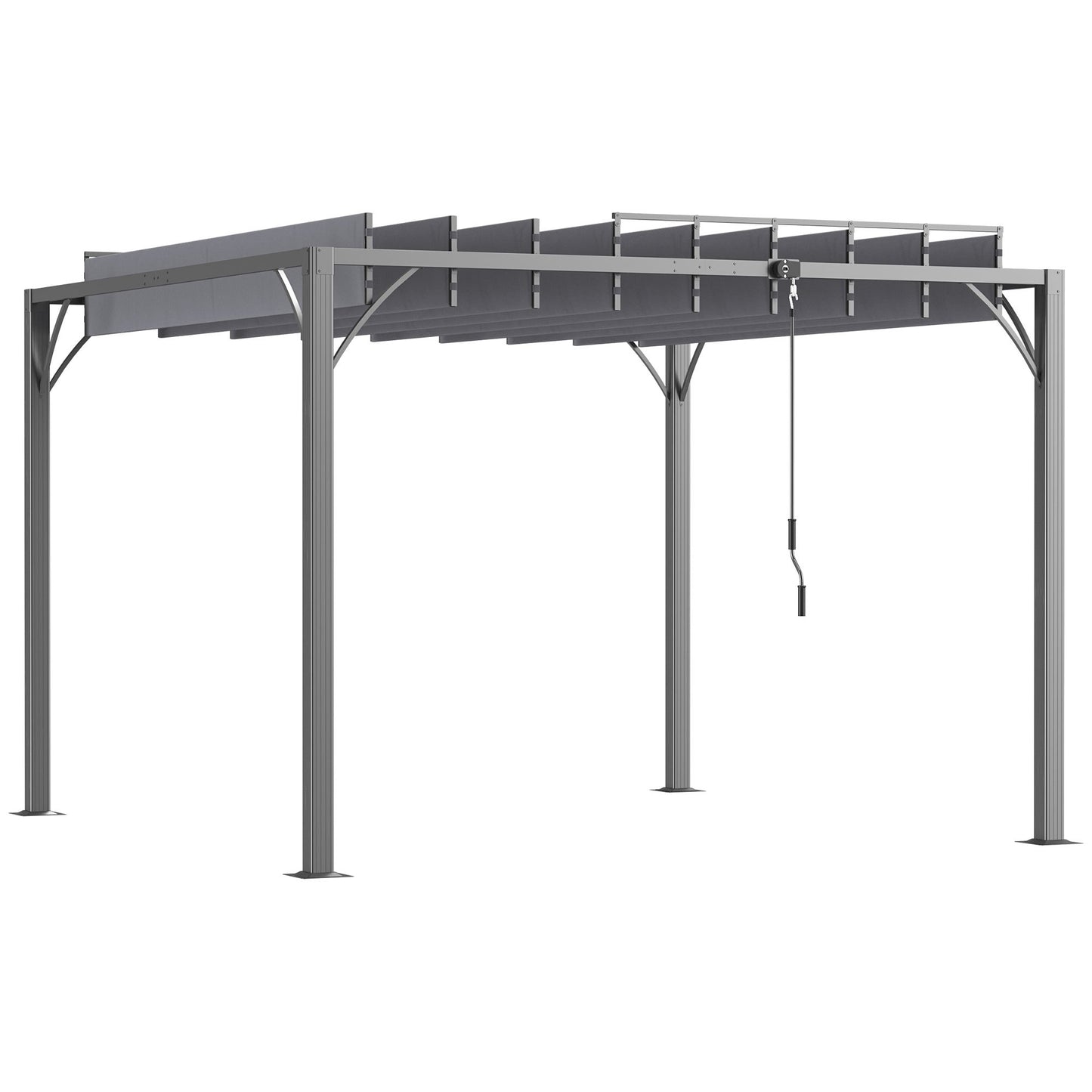 Pergola – Tuinoverkapping – Zonwering – Terrasoverkapping – Buitenkamer – Aluminium Frame – Verstelbare Lamellen – 3x3 Meter – Grijs