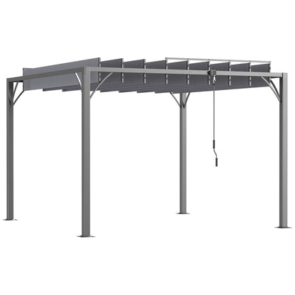 Pergola – Tuinoverkapping – Zonwering – Terrasoverkapping – Buitenkamer – Aluminium Frame – Verstelbare Lamellen – 3x3 Meter – Grijs