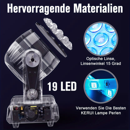 19x15W LED Moving Head Light – Professionele Verlichting – RGBW DJ Licht – Zoomfunctie – Strobe & Dimmer – Pan & Tilt Beweging