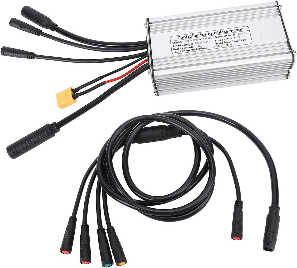 36V 48V Electric Bike Controller Kit, 22A Speed Controller Square Billow Controller Sine Billow Controller met lichte kabel 1 tot 5 kabel voor mountainbike