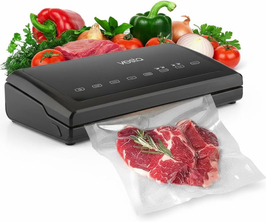 Vesta Precision Vakuum-Versiegelungsgerät – Vacn Seal Elite met 31 cm Sealbalk | 8,9x38x19,9cm Inclusief Verpakkingszakken, Zwarte kleur | Eenvoudige Huishoudelijke Vacuümsealer