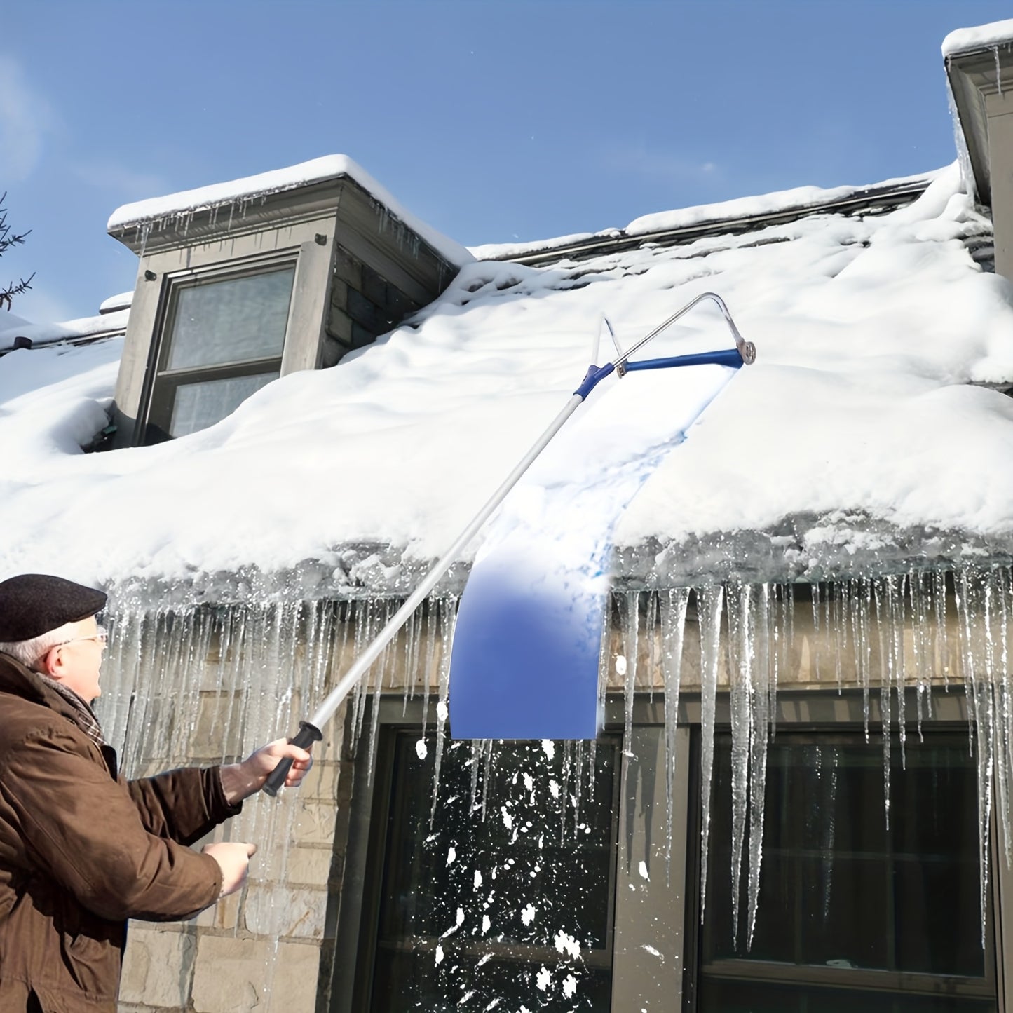 Sneeuwschuiver – Sneeuwruimer – Sneeuwschep – Dakschuiver – Verstelbare Aluminium Steel – Lichtgewicht Met Wielen – Krasvrij – 1,8-6,6 m Extreem Stevig – Weerbestendig Oxford Doek – Temperatuurbestendig Tot -30°C