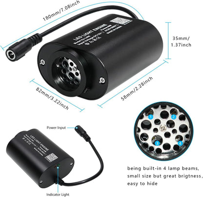 6W Mini RGBW Twinkle Fiber Optic Star Plafond Kit - 450 stuks × 0,75 mm × 3 m End Glow Vezels met Muzieksynchronisatie, APP & Afstandsbediening Starlight Headliner Kit voor Auto Headliner & Home Decor