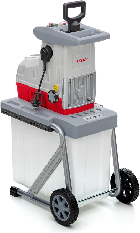 IKRA Elektrische Hakselaar ILH 2800, stil, robuust, onderhoudsarm, takdikte tot 44 mm, rood/wit/grijs/zwart