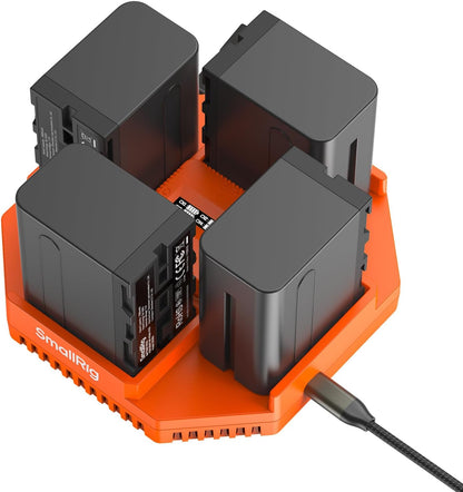Camera Batterij Oplader – Batterij Lader – Acculader – Camera Acculader – 4-Kanaals Oplader – 100W PD Snel Opladen – Smart OLED Display