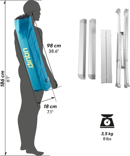 Uquip Aluminium vouwtafel Mercy voor 4 personen, veel beenruimte, extra opbergruimte