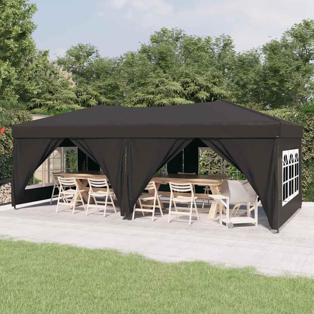 vidaXL Partytent inklapbaar met zijwanden 3x6 m antracietkleurig, prieel, paviljoen, tent, gazebo, tuintent, schuiltent, feesttent, priëlen, gazebos