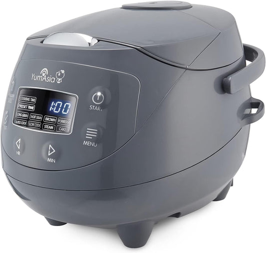 Rijstkoker – Mini Rijstkoker – Multicooker – Stoomkoker – Slowcooker – 1-3 Personen – 24-Uurs Timer & Warmhoudfunctie – Cobalt Grey