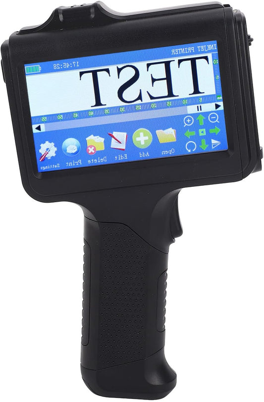 Handheld Inkjet Printer, 2-12.7mm Printing Height Portable Encoding Machine Supports Multi-Languages, 600 DPI Portable Inkjet Printer with 4.3 Inch Touch Screen for Barcode Date Logo - QUORE