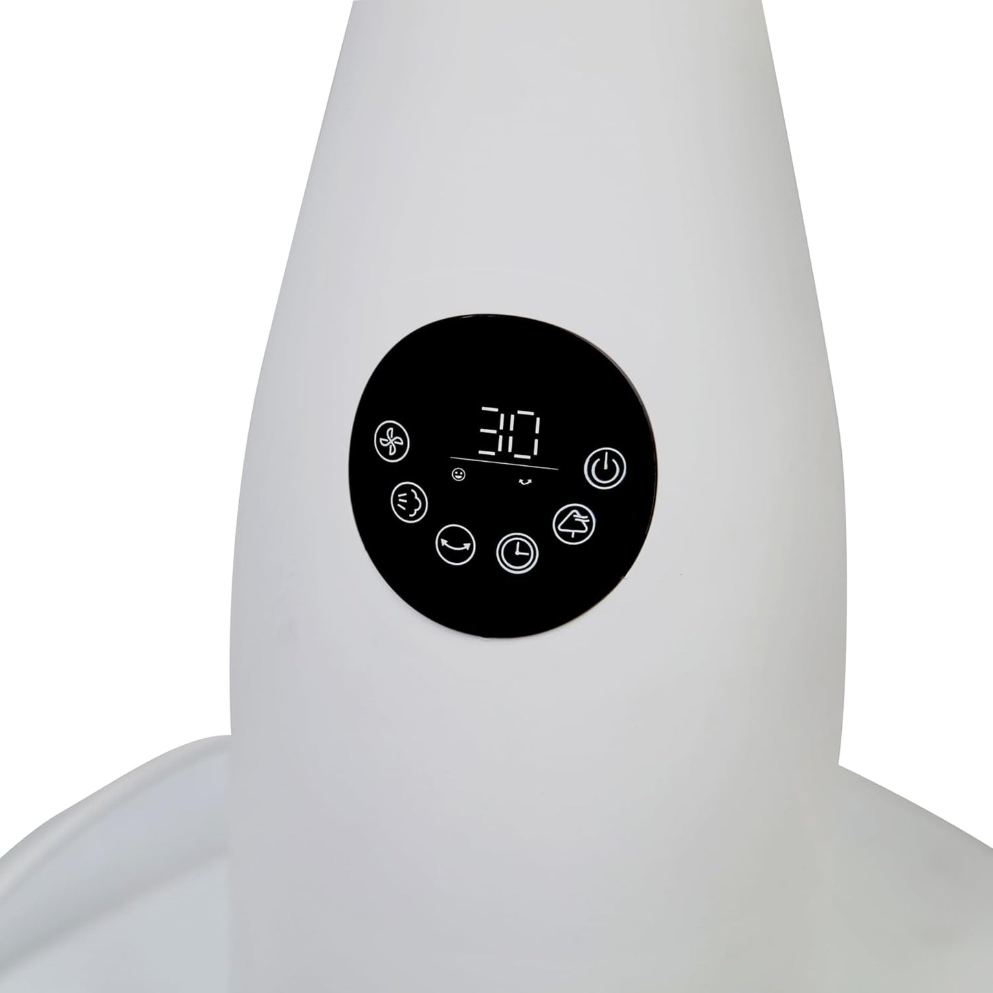 BE COOL BCPSN2L01 Premium staande sproeiventilator met afstandsbediening, 80 W, waterreservoir van 2 liter, 1500 m³/u, oscillatie en timer, stille werking met sfeerverlichting, wit