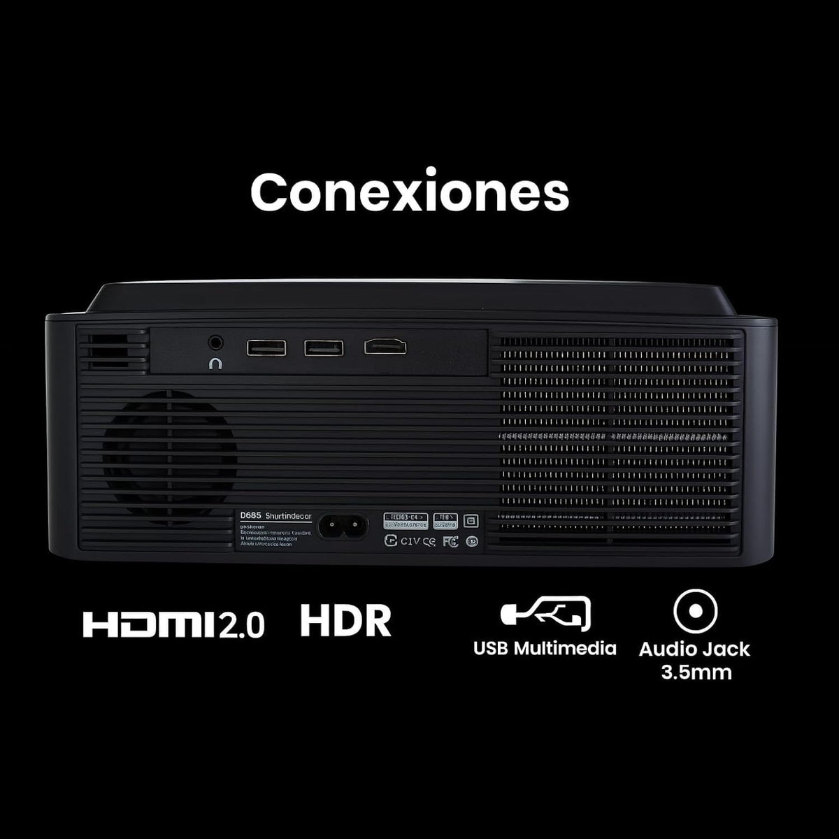 [Google TV en 1500 ANSI] Projector Unicview Dess G5 Pro, innovatief gemotoriseerd automatisch liftsysteem, HDR, Google-tv-gecertificeerd, 4K-ondersteuning met WiFi 6 en Bluetooth, autofocus en