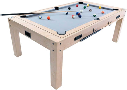 7-in-1 Multigame Table Wood Finish Billiard Table Tennis Air Hockey Chess Backgammon Shuffleboard Multisport Game Set Indoor Party Entertainment Home Office Adults Children Accessories - QUORE