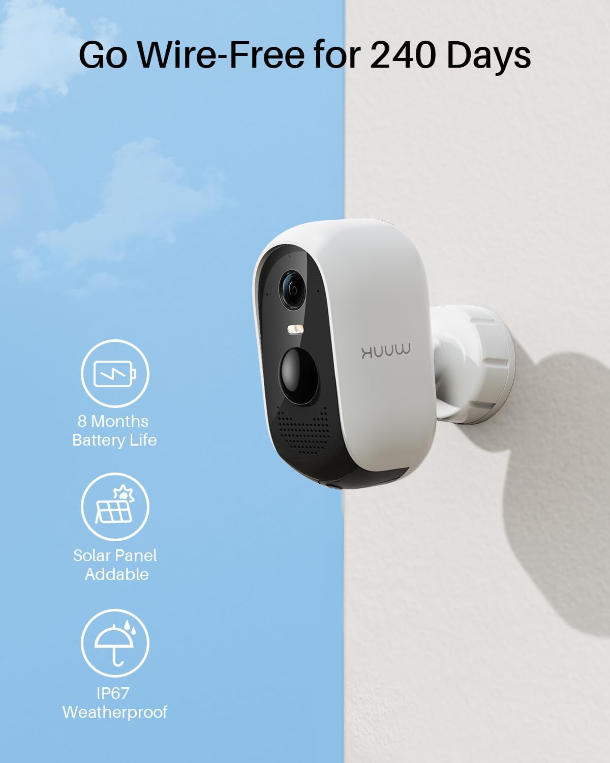 Draadloze Buitencamera – Beveiligingscamera – Outdoor Camera – WiFi Camera – Slimme Camera – 4-Delige Set – 2K QHD Resolutie – 240 Dagen Batterijduur Zonder Abonnement