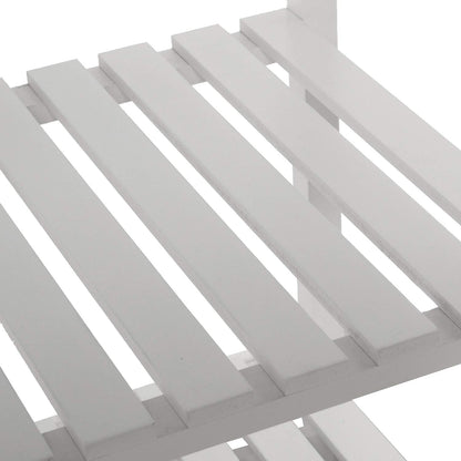 DRW keukentrolley met 3 laden en houten plank: grenen en MDF met deksel van roestvrij staal in wit 50 x 40 x 86 cm