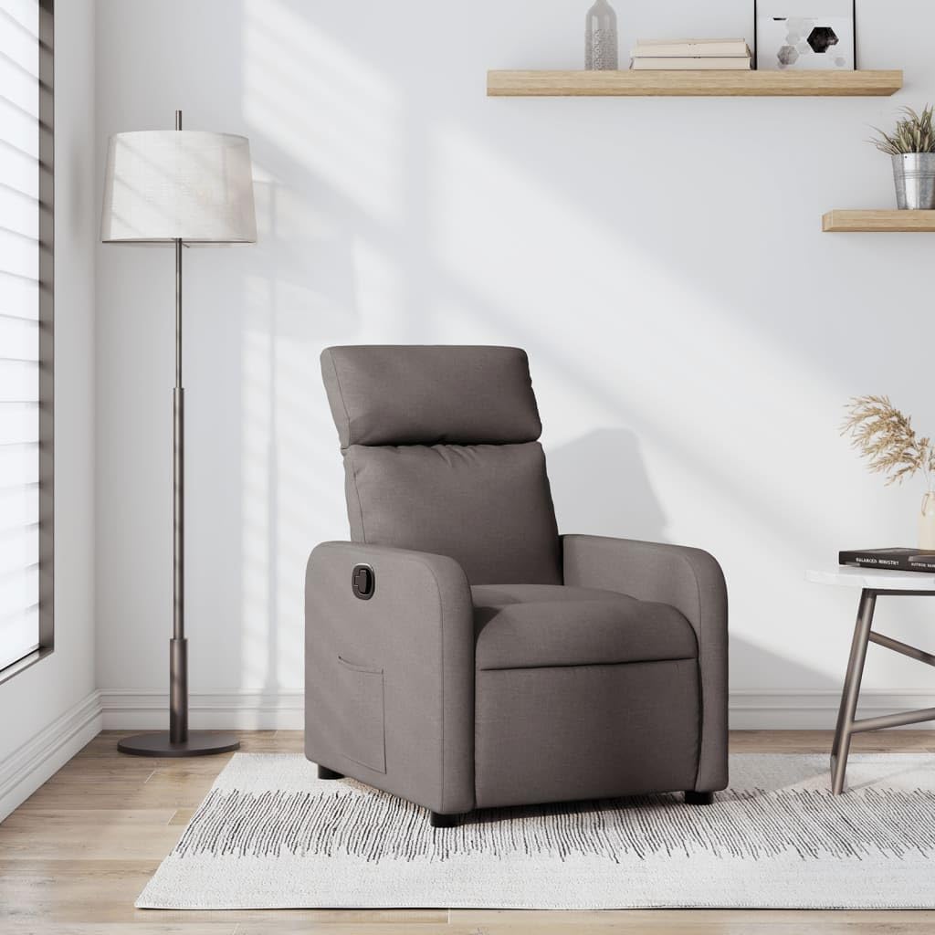 vidaXL Armchair adjustable fabric taupe