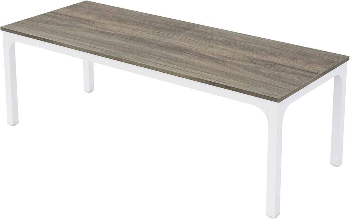 Tribesigns Dining Table for 6 to 8 People, Rectangular Kitchen Table with Sturdy Metal Legs for Living and Dining Room, Industrial Design, 200 x 70 x 75 cm (Oak, 200 x 70 x 75 cm)