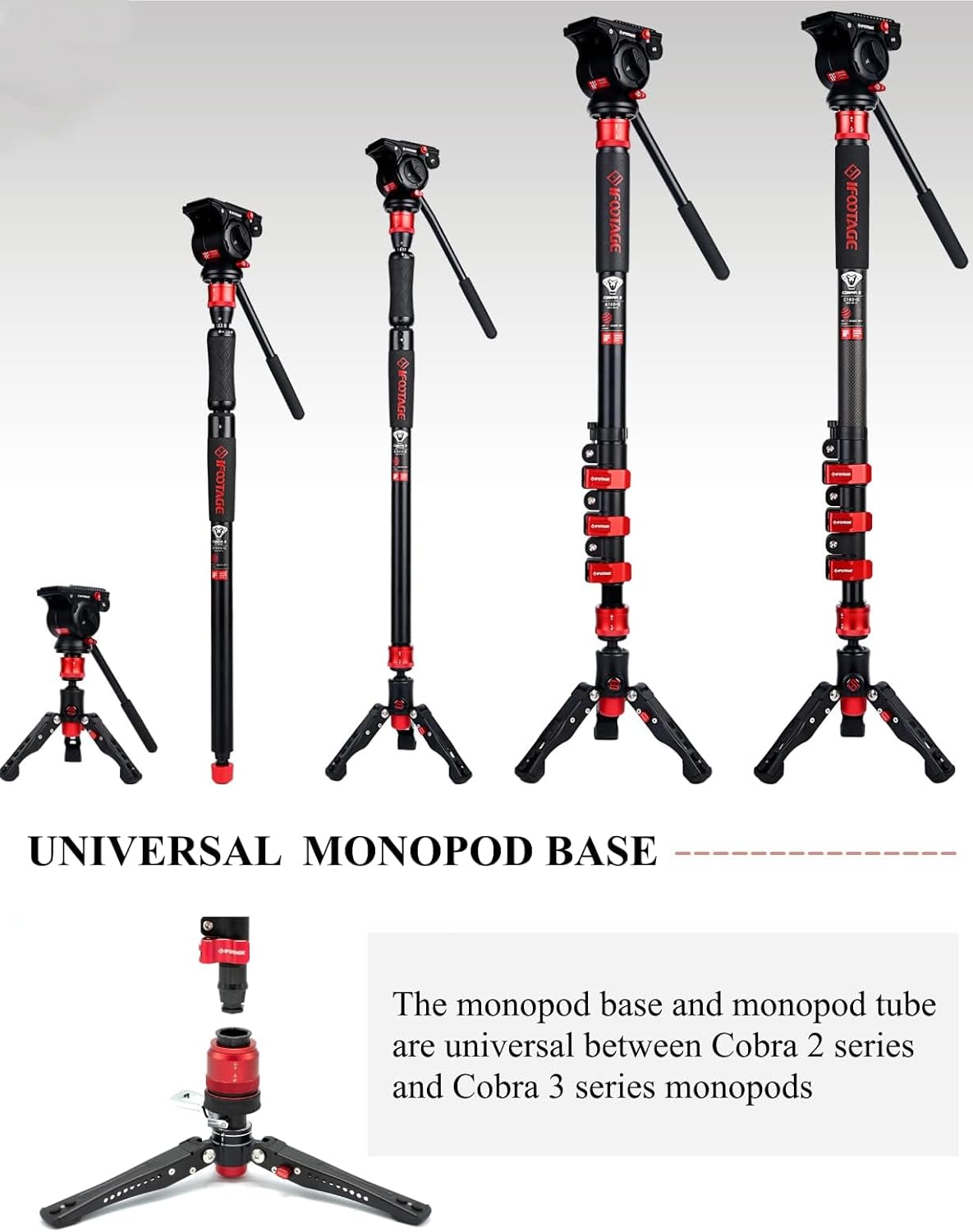 Monopod Met Standvoet – Eenpootstatief – Cameramonopod – Videostatief – Fotostatief – Koolstofvezel – 181 Cm En Draagvermogen 8 Kg