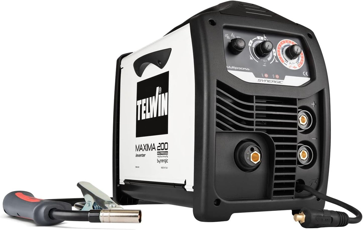 Telwin Maxima 200 Synergic, Inverter draadlasapparaat MIG-MAG/FLUX/BRAZING/MMA/TIG DC- LIFT, 170A